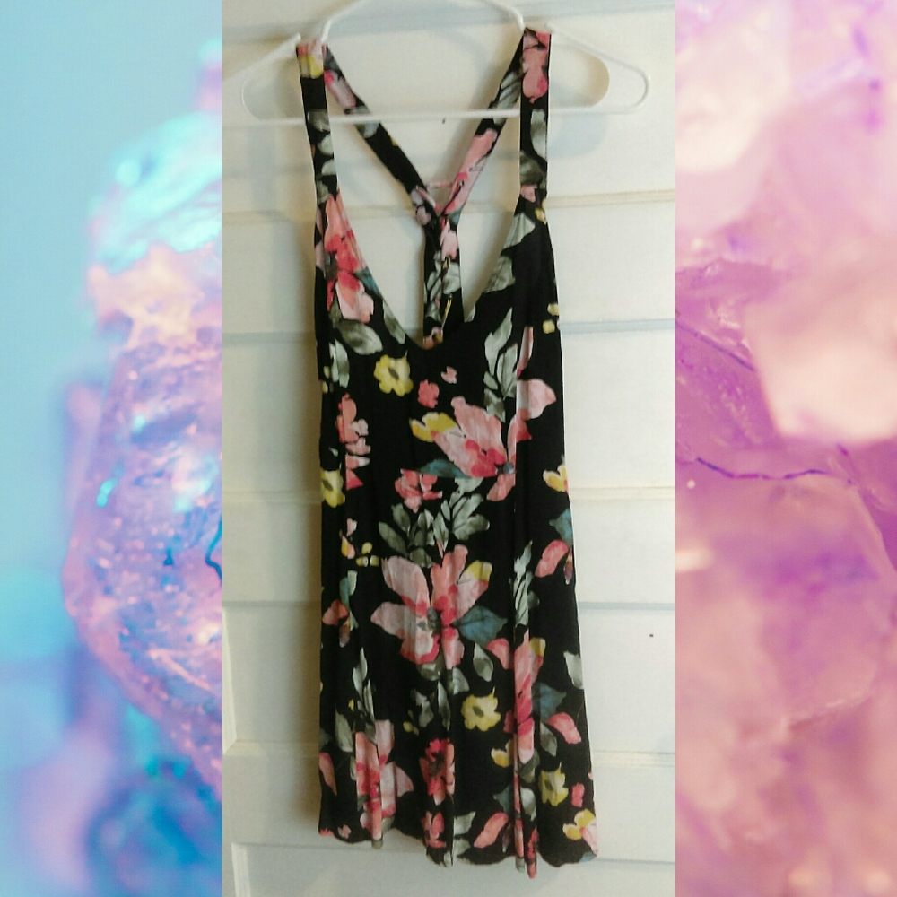 Black Floral Mini Dress